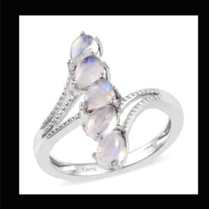 Karis Rainbow Moonstone Ring in Platinum Bond Brass (Size 7.0) 2.15 ctw